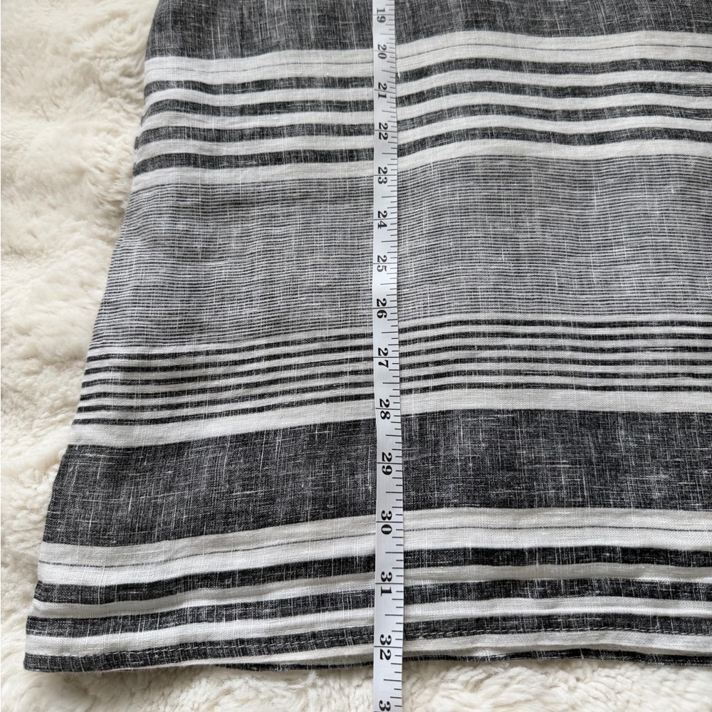 Stella Martini Coastal Linen Striped V-Neck Tunic Top Cover Up-Made in Italy-M - Picture 10 of 11